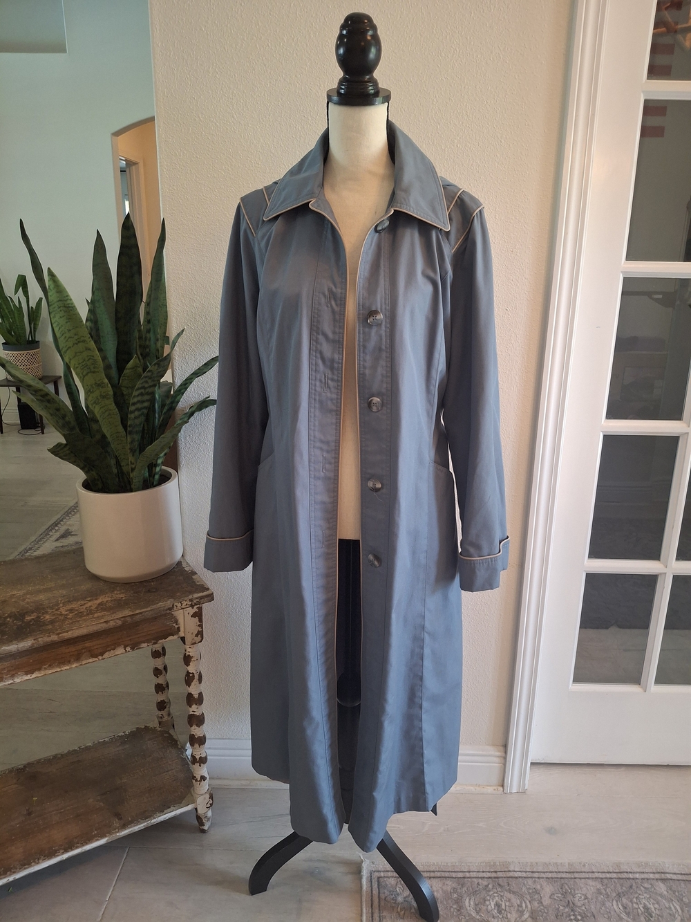 Classic Blue Trench Coat - Women